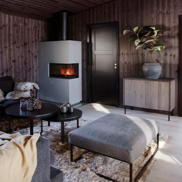 Hytte stue innredet av Dekorist interiørkonsulent stylist og designer